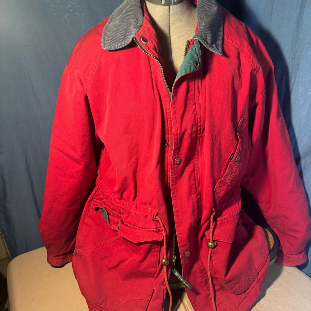 Field & Stream Vibrant Red Jacket with Brass Accents